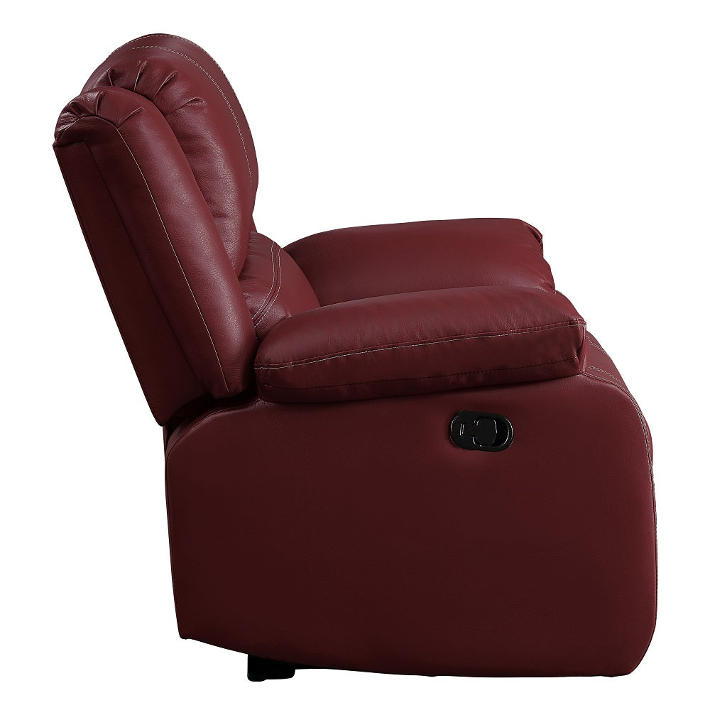 Zuriel Red Synthetic Leather Motion Rocker Recliner FredCo