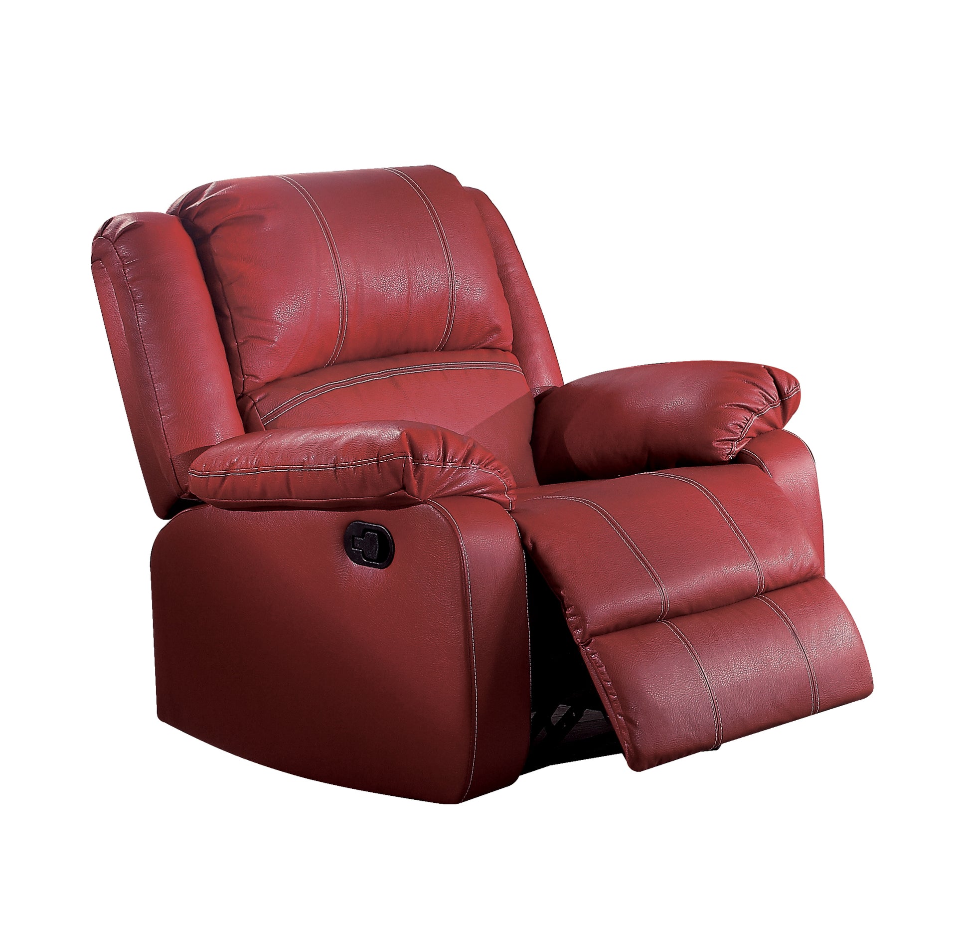 Zuriel Red Synthetic Leather Motion Rocker Recliner FredCo
