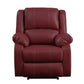 Zuriel Red Synthetic Leather Motion Rocker Recliner FredCo