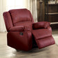 Zuriel Red Synthetic Leather Motion Rocker Recliner FredCo
