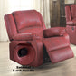 Zuriel Red Synthetic Leather Motion Rocker Recliner FredCo