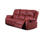 Zuriel Red Synthetic Leather Motion Sofa FredCo