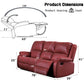 Zuriel Red Synthetic Leather Motion Sofa FredCo