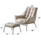 Zusa Khaki Top Grain Leather Accent Chair & Ottoman FredCo