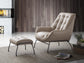 Zusa Khaki Top Grain Leather Accent Chair & Ottoman FredCo