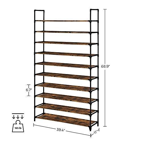 10-Tier Shoe Rack, 50 Pairs, Brown FredCo