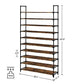 10-Tier Shoe Rack, 50 Pairs, Brown FredCo