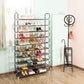 10 Tiers Shoe Rack Dark Brown FredCo