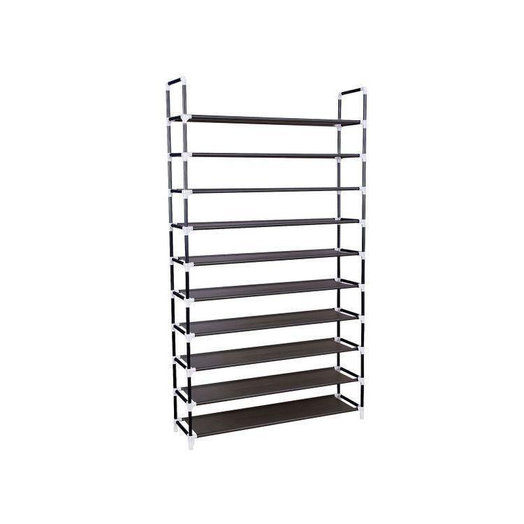 10 Tiers Shoe Rack Dark Brown FredCo
