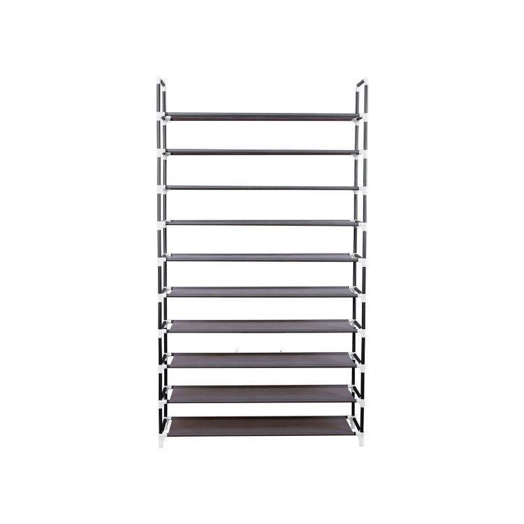 10 Tiers Shoe Rack Dark Brown FredCo