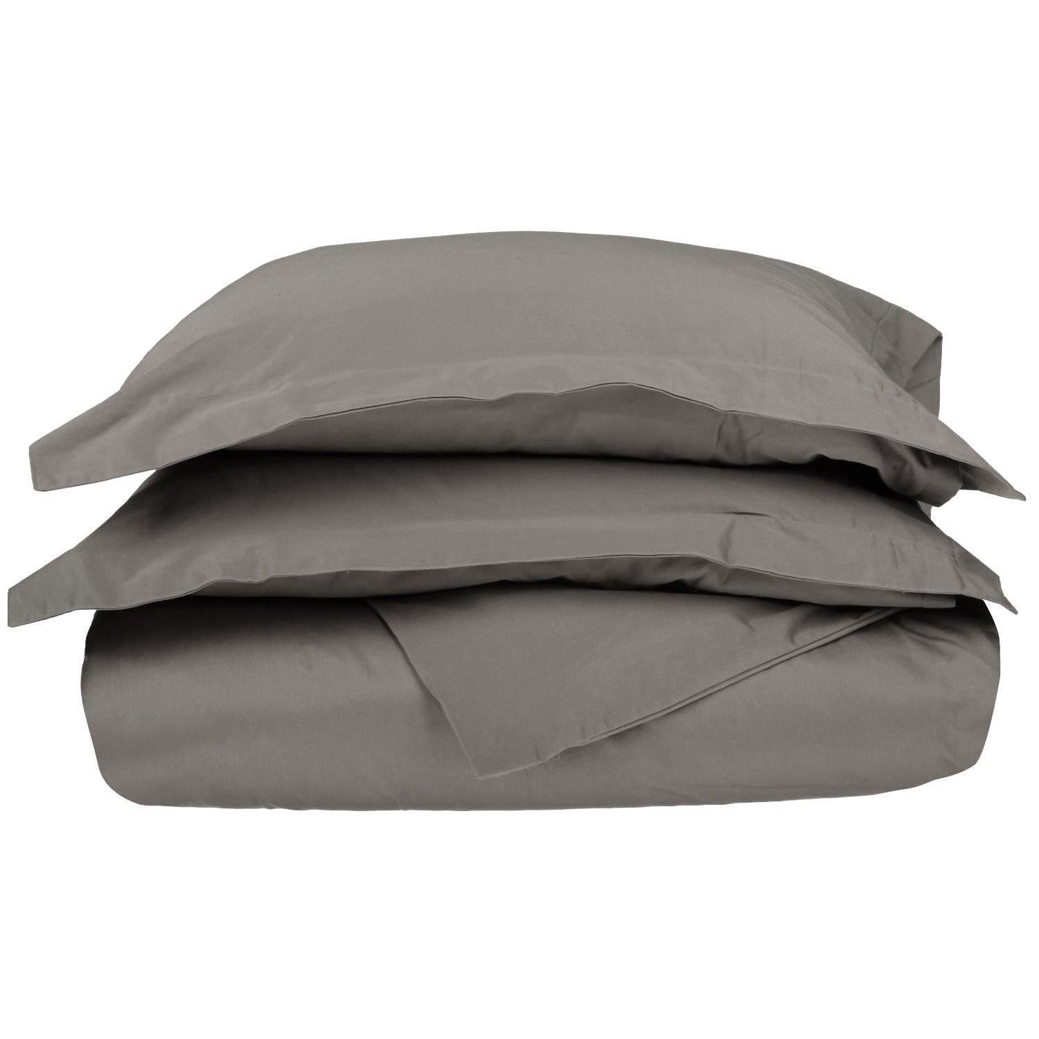 1000-Thread Count 100% Cotton Solid Duvet Cover and Pillow Sham Set FredCo