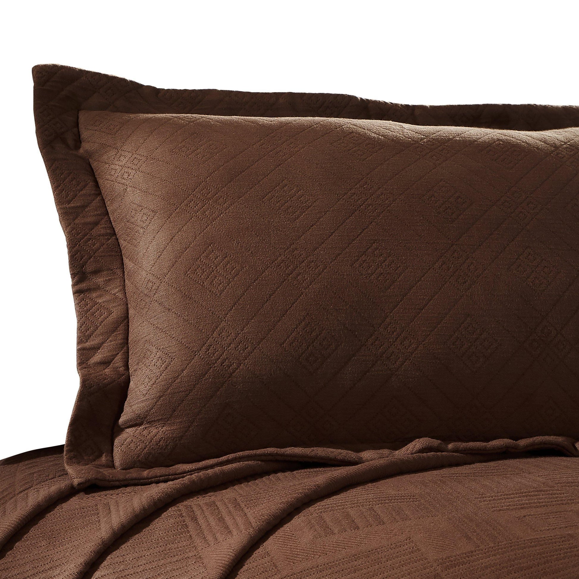 100% Cotton Geometric Fret Scalloped Bedspread Set FredCo