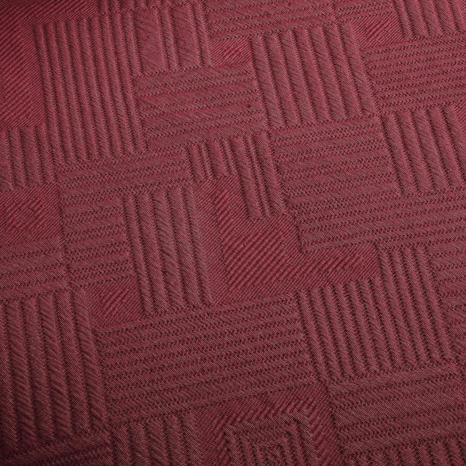 100% Cotton Geometric Fret Scalloped Bedspread Set FredCo