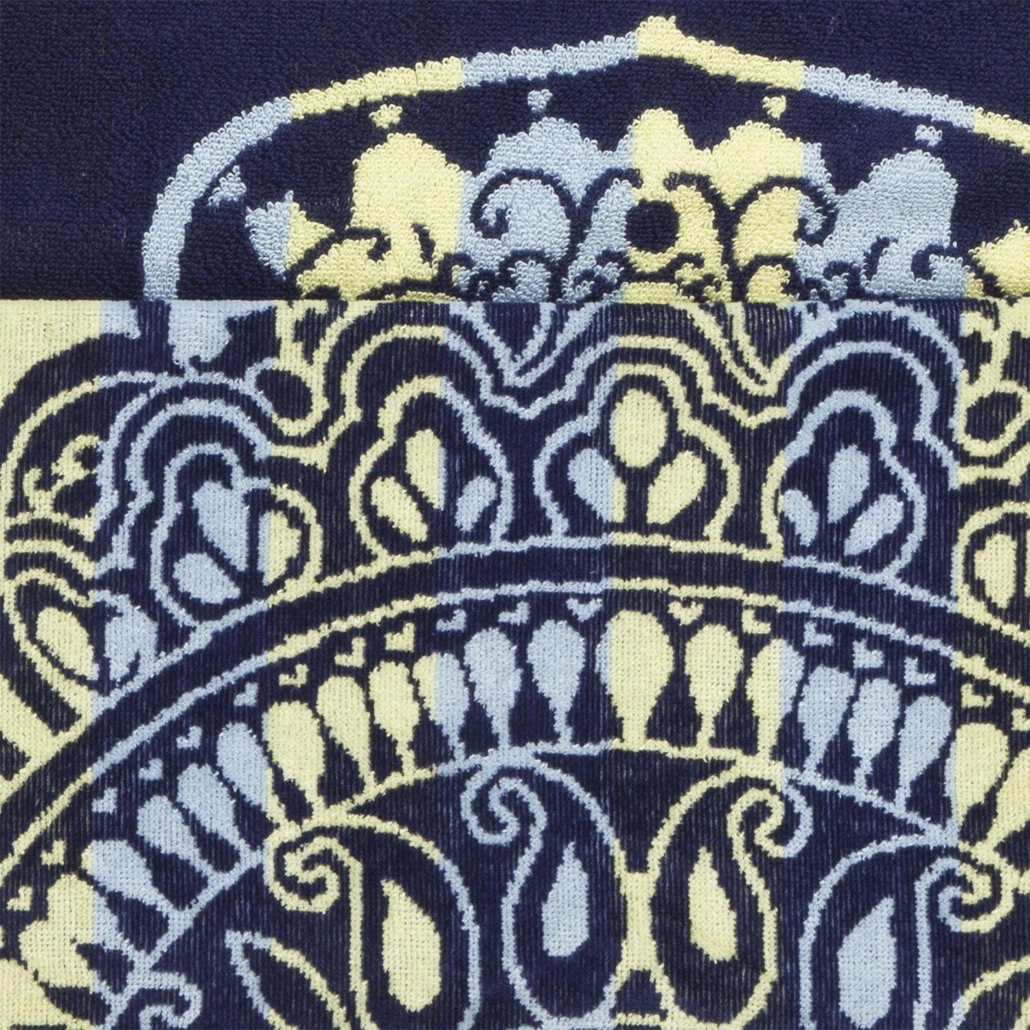 100% Cotton Mandala Henna Design Round Beach Towel, 60" FredCo