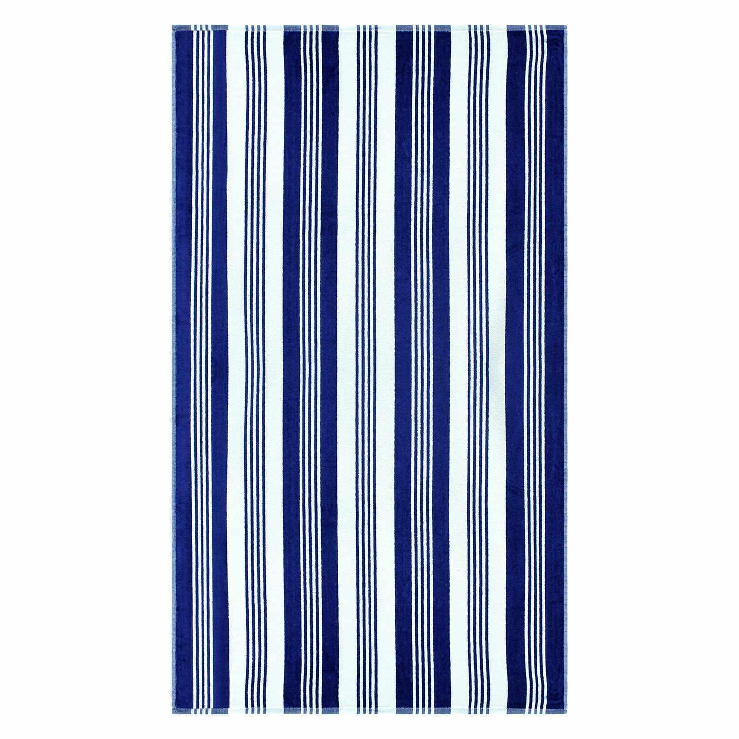 100% Cotton Maui Stripes Oversized Beach Towel - Blue FredCo