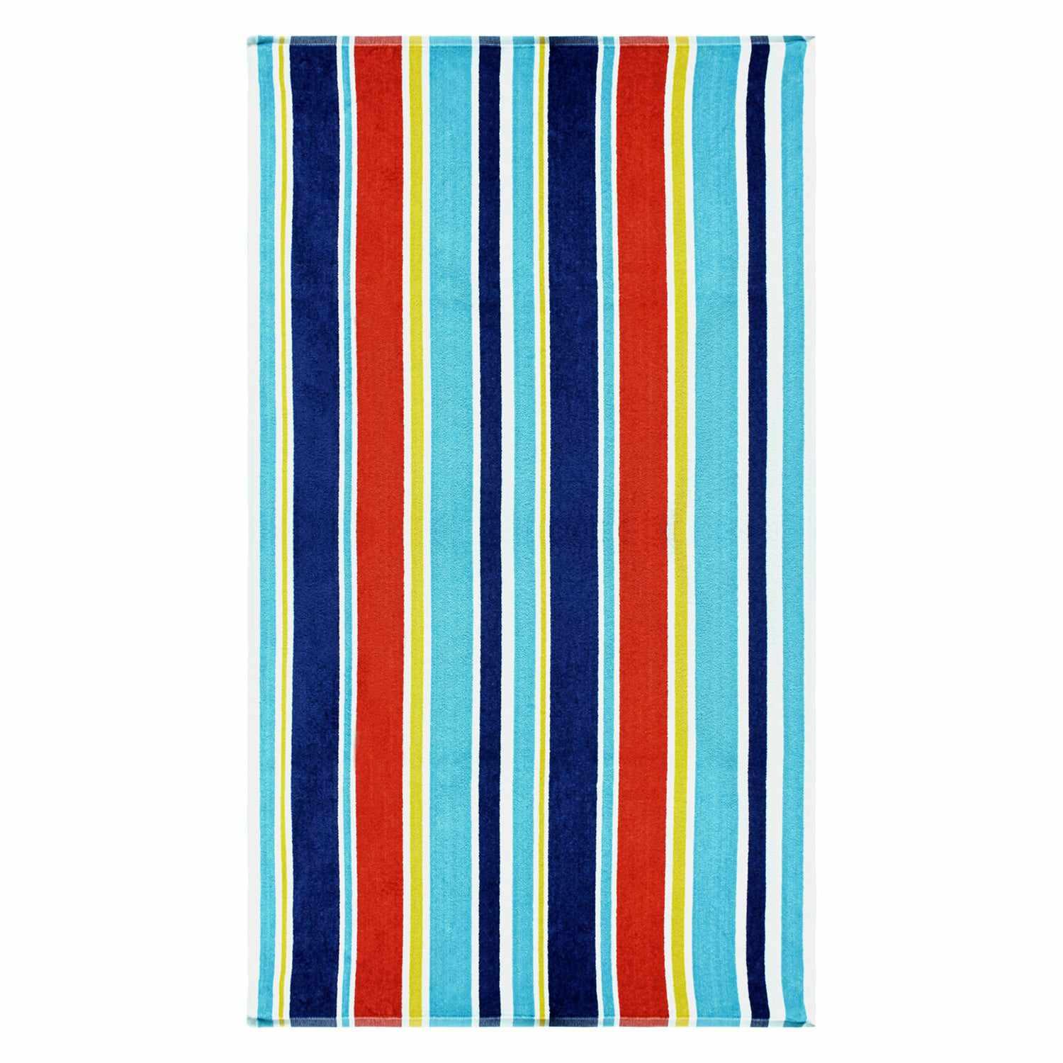 100% Cotton Oceana Stripes Oversized Beach Towel - Blue FredCo