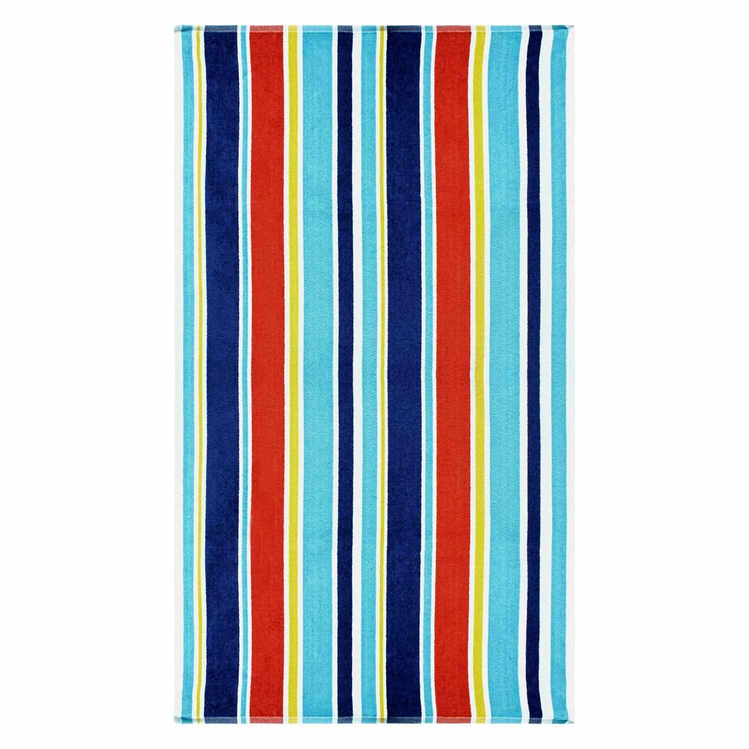 100% Cotton Oceana Stripes Oversized Beach Towel - Blue FredCo