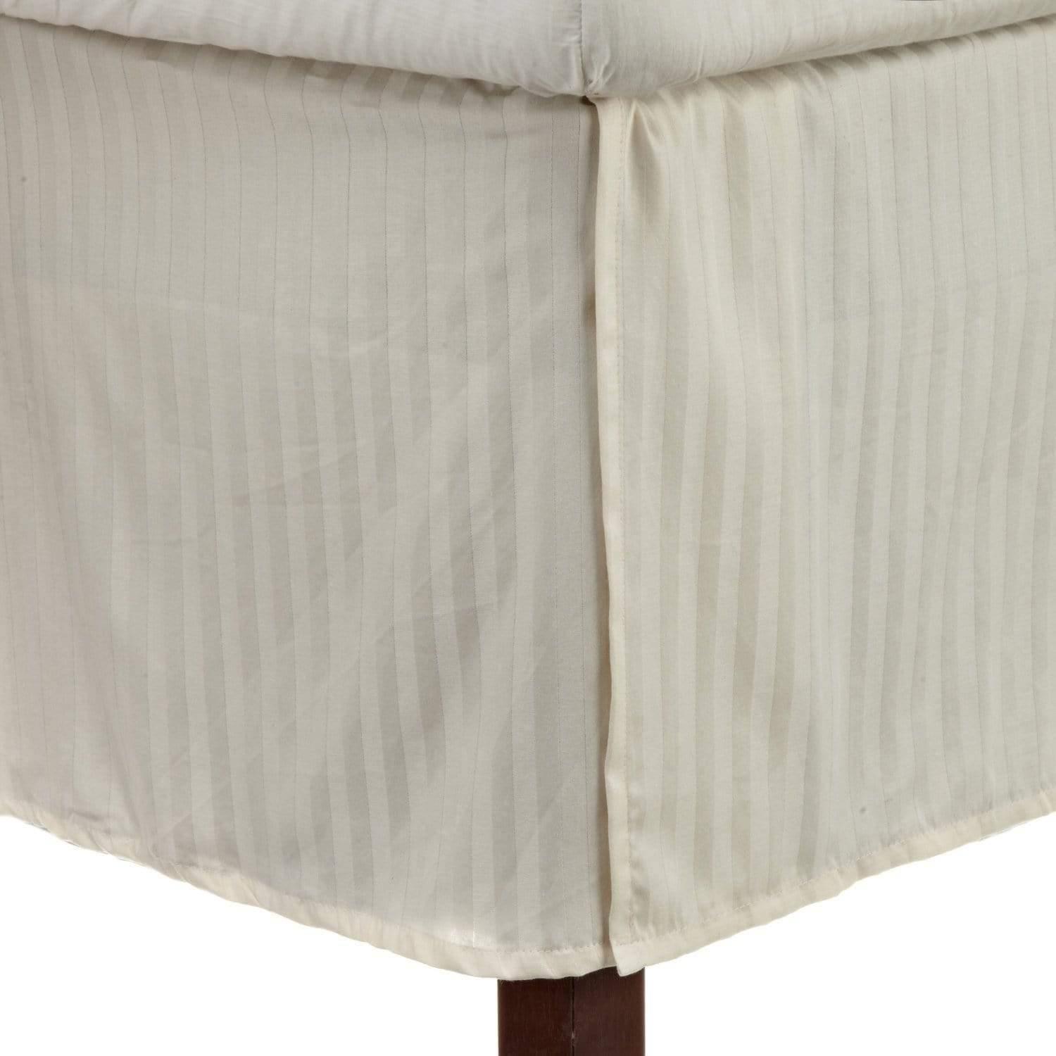 100% Egyptian Cotton Stripes Chic Bed Skirt with Split Corners FredCo