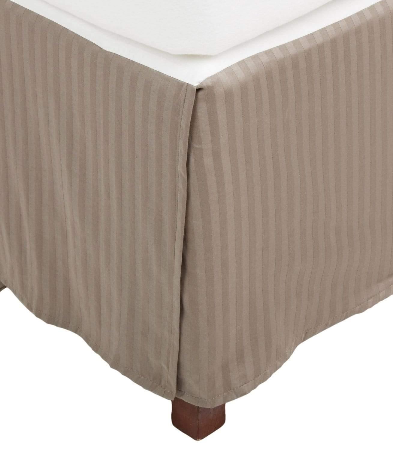 100% Egyptian Cotton Stripes Chic Bed Skirt with Split Corners FredCo
