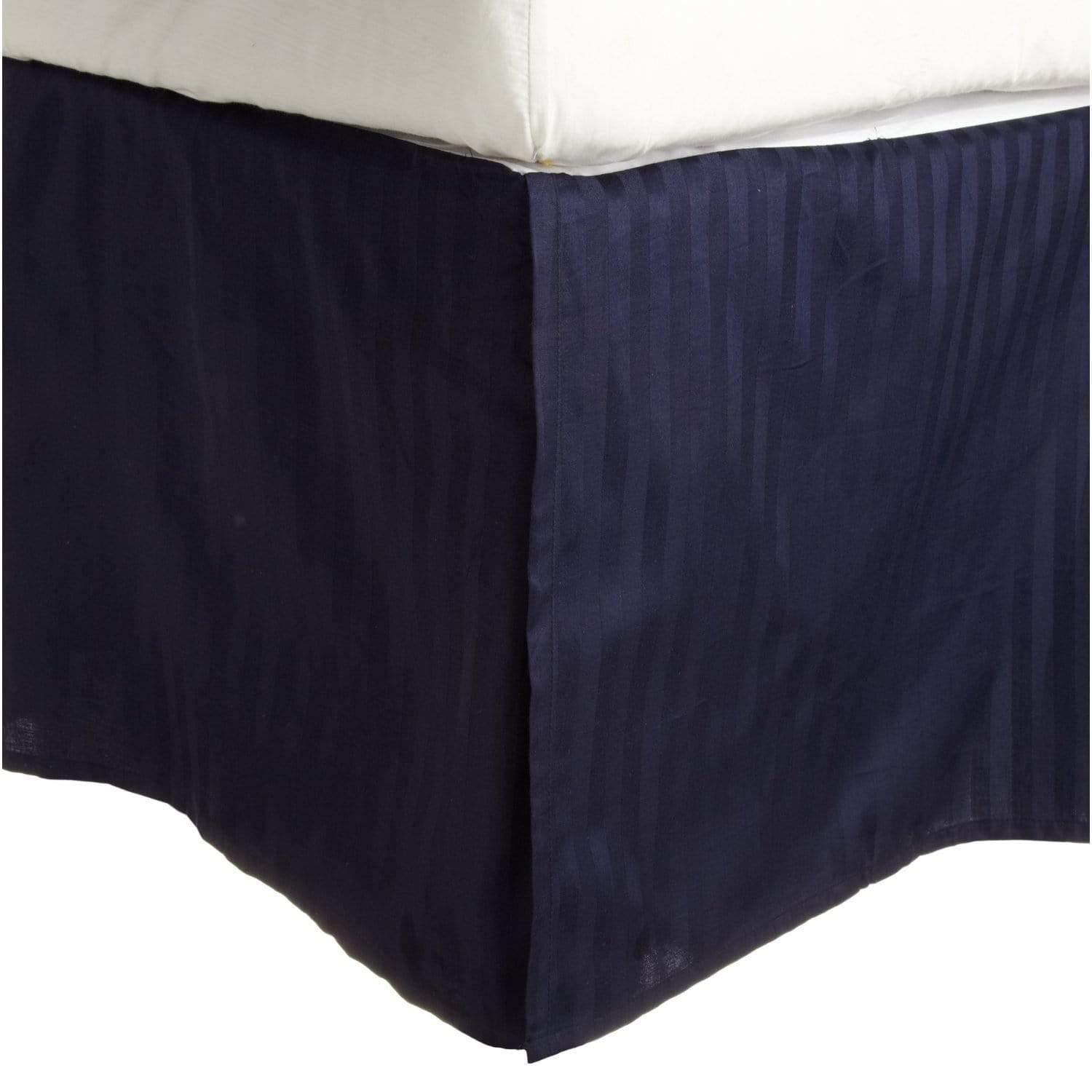 100% Egyptian Cotton Stripes Chic Bed Skirt with Split Corners FredCo