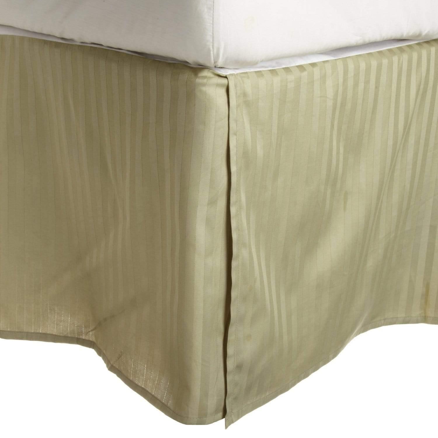 100% Egyptian Cotton Stripes Chic Bed Skirt with Split Corners FredCo