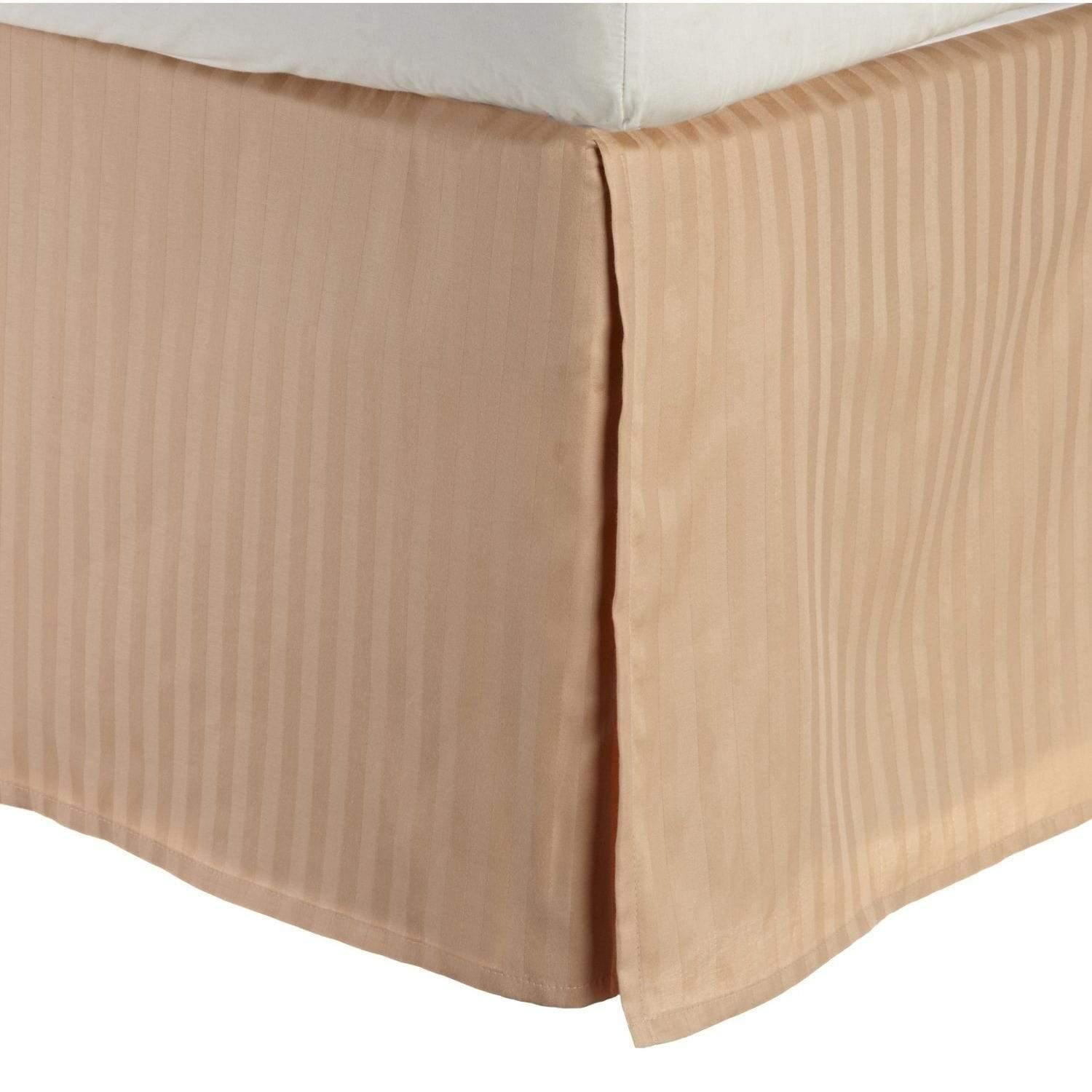 100% Egyptian Cotton Stripes Chic Bed Skirt with Split Corners FredCo