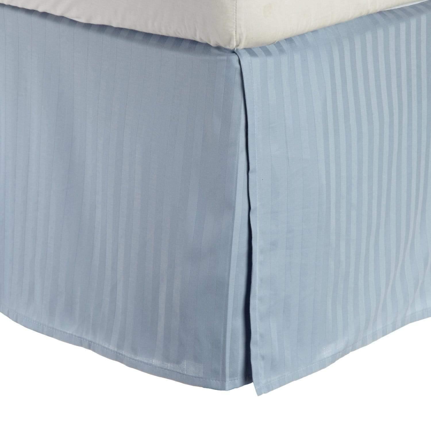 100% Egyptian Cotton Stripes Chic Bed Skirt with Split Corners FredCo