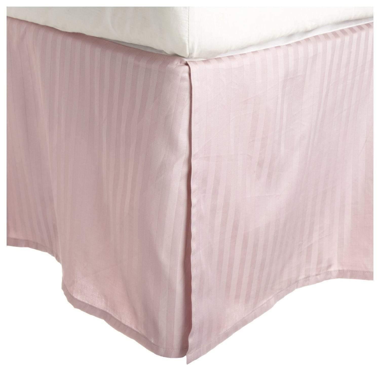 100% Egyptian Cotton Stripes Chic Bed Skirt with Split Corners FredCo