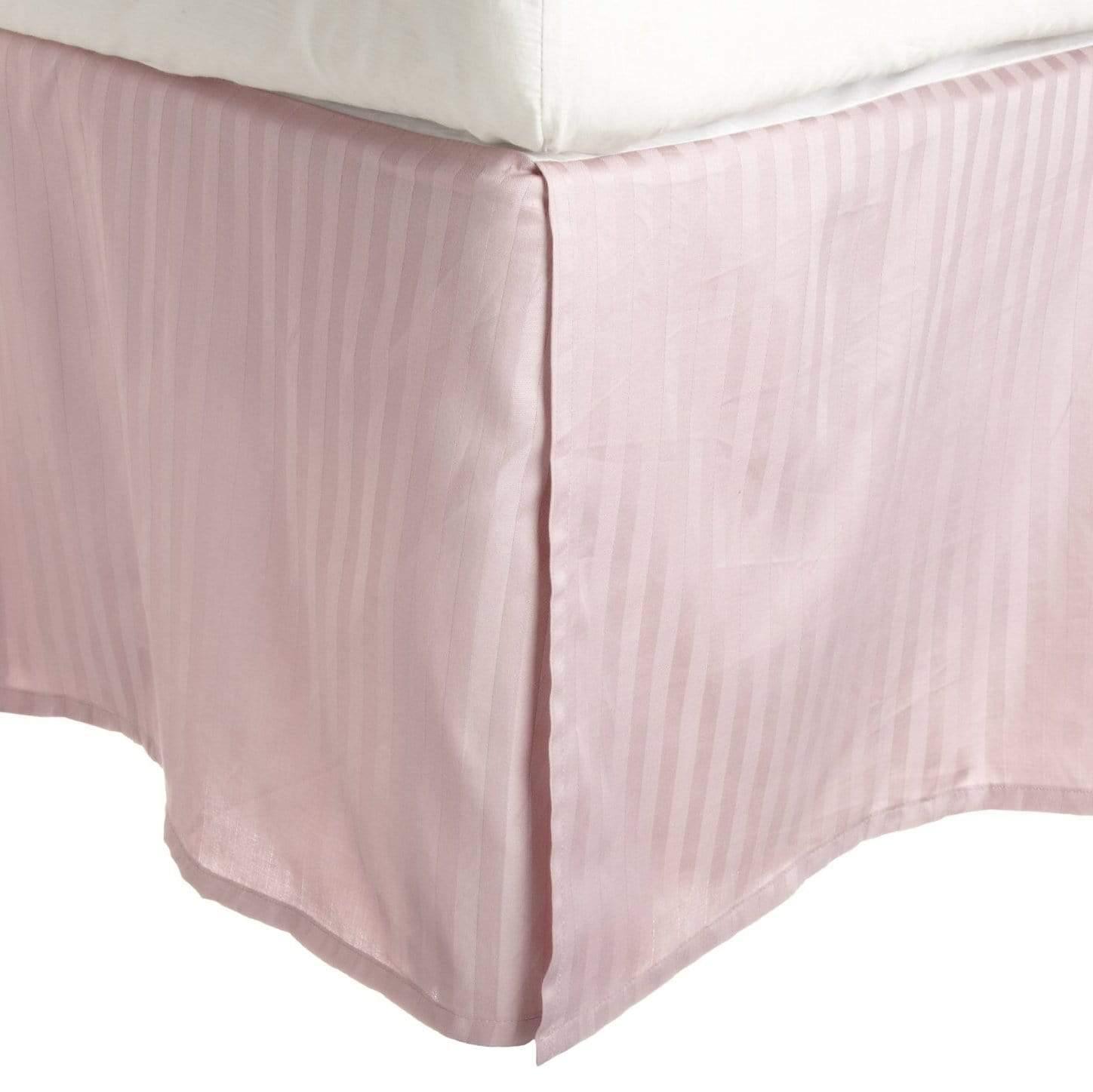 100% Egyptian Cotton Stripes Chic Bed Skirt with Split Corners FredCo