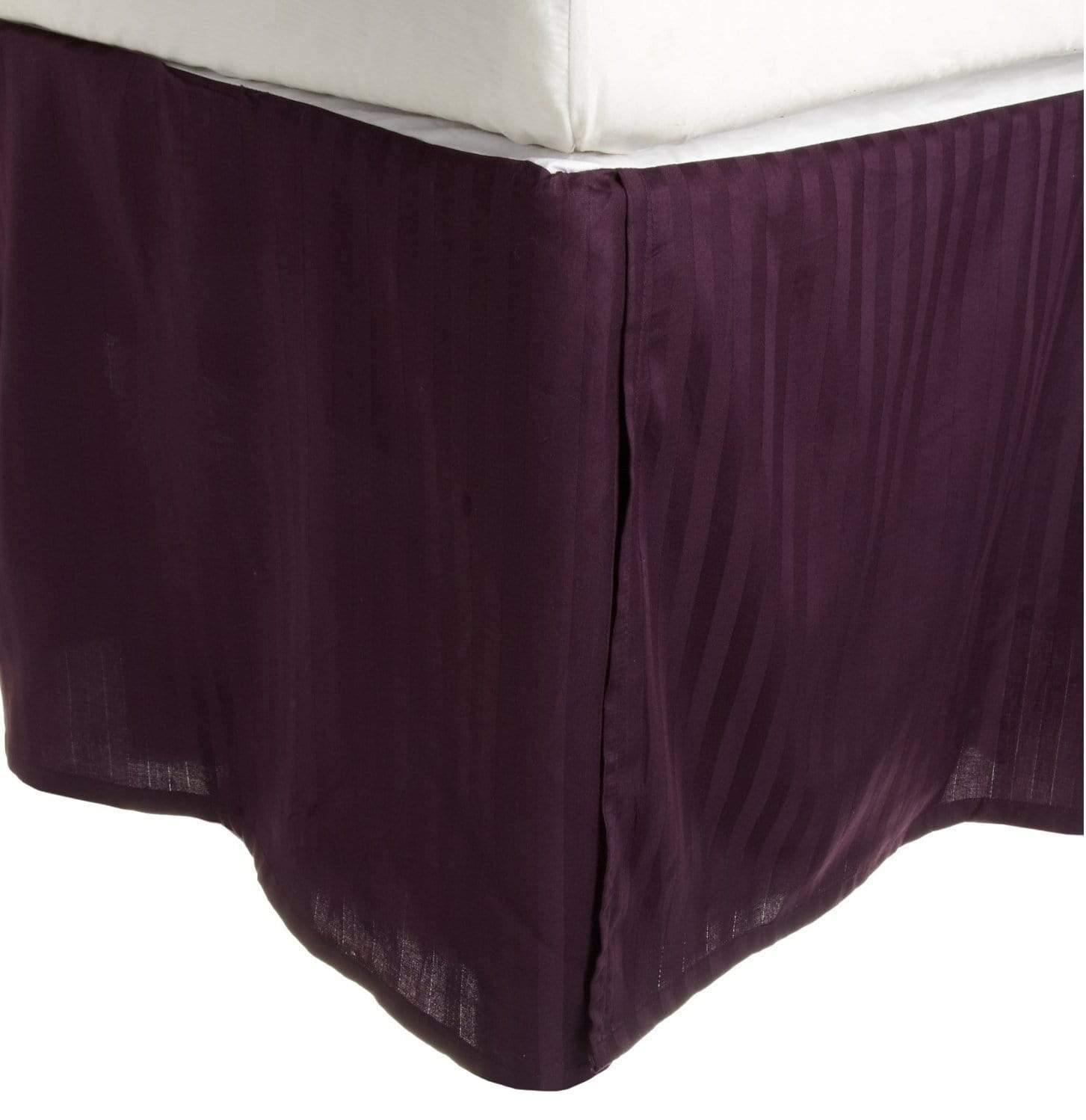 100% Egyptian Cotton Stripes Chic Bed Skirt with Split Corners FredCo