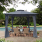 10x10 Ft Outdoor Patio Garden Gazebo Tent, Outdoor Shading, Gazebo Canopy With Curtains,Gray FredCo