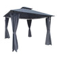 10x10 Ft Outdoor Patio Garden Gazebo Tent, Outdoor Shading, Gazebo Canopy With Curtains,Gray FredCo