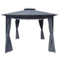 10x10 Ft Outdoor Patio Garden Gazebo Tent, Outdoor Shading, Gazebo Canopy With Curtains,Gray FredCo