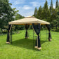 10x10Ft Outdoor Patio Gazebo Canopy Tent With Ventilated Double Roof And Mosquito Net FredCo