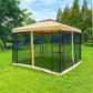 10x10Ft Outdoor Patio Gazebo Canopy Tent With Ventilated Double Roof And Mosquito Net FredCo