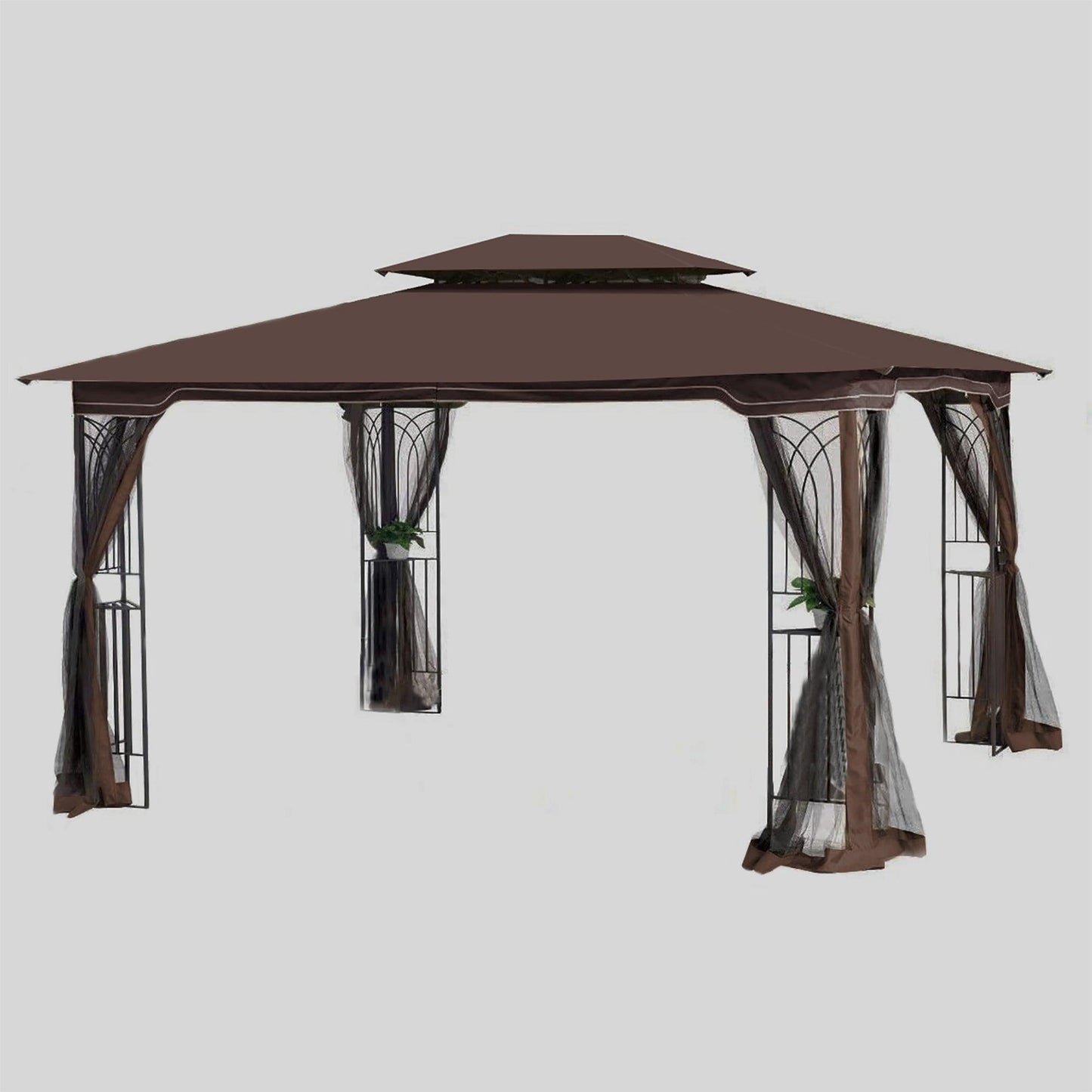 13x10 Outdoor Patio Gazebo Canopy Tent With Ventilated Double Roof And Mosquito net FredCo