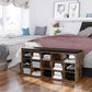 15 Shoes Bench with Cushion Rustic Brown FredCo