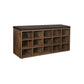 15 Shoes Bench with Cushion Rustic Brown FredCo
