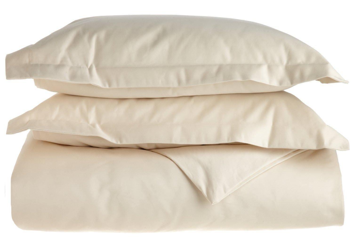 1500-Thread Count 100% Cotton Solid Duvet Cover and Pillow Sham Set FredCo
