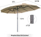 15x9ft Double-Sided Patio Umbrella Outdoor Market Umbrella (1.9" Pole,Beige) B083KH6JTB FredCo