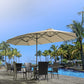 15x9ft Double-Sided Patio Umbrella Outdoor Market Umbrella (1.9" Pole,Beige) B083KH6JTB FredCo