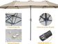 15x9ft Double-Sided Patio Umbrella Outdoor Market Umbrella (1.9" Pole,Beige) B083KH6JTB FredCo