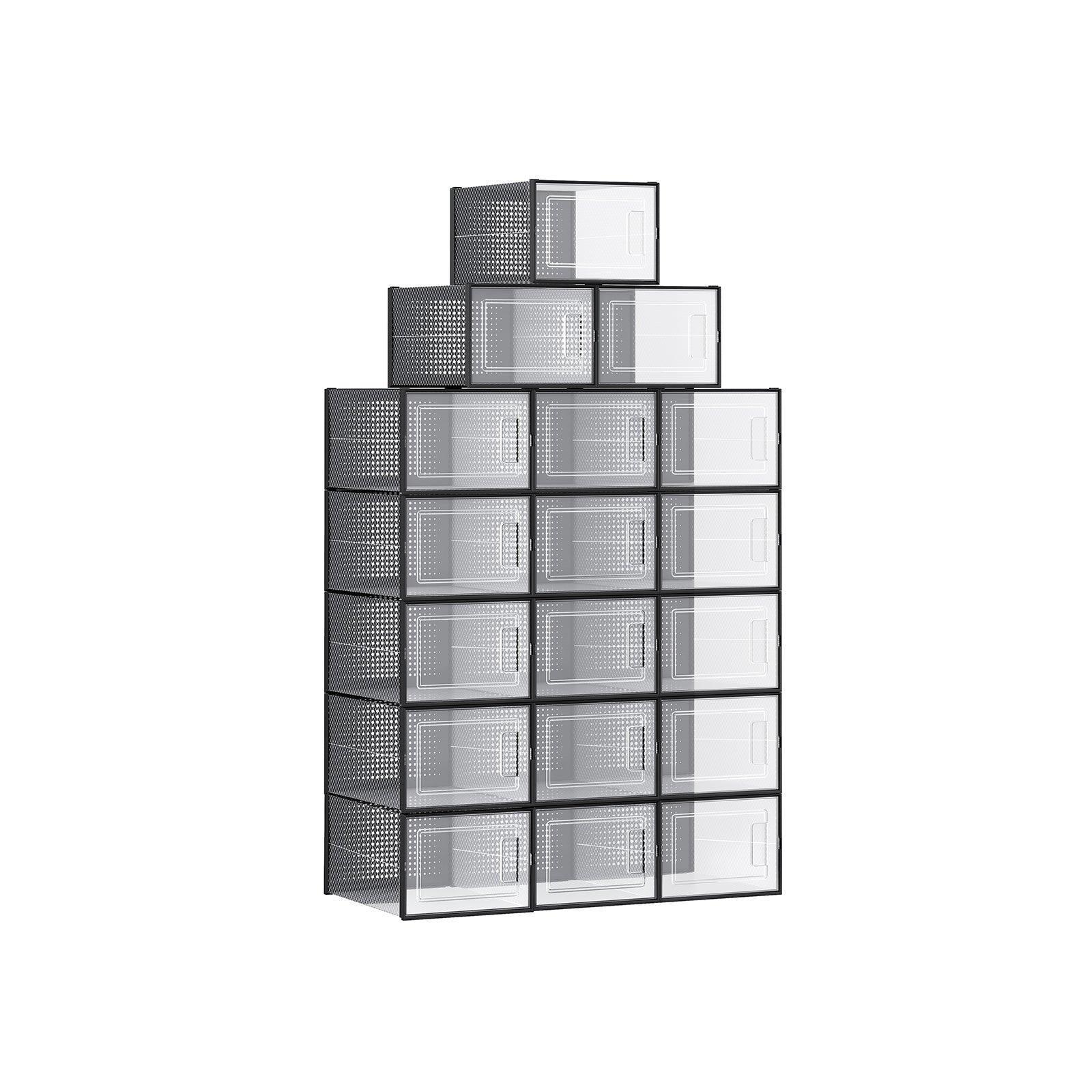 18x Shoe Boxes Transparent and Black FredCo