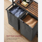 2-Compartment Laundry Basket, Brown and Gray FredCo