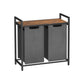 2-Compartment Laundry Basket, Brown and Gray FredCo