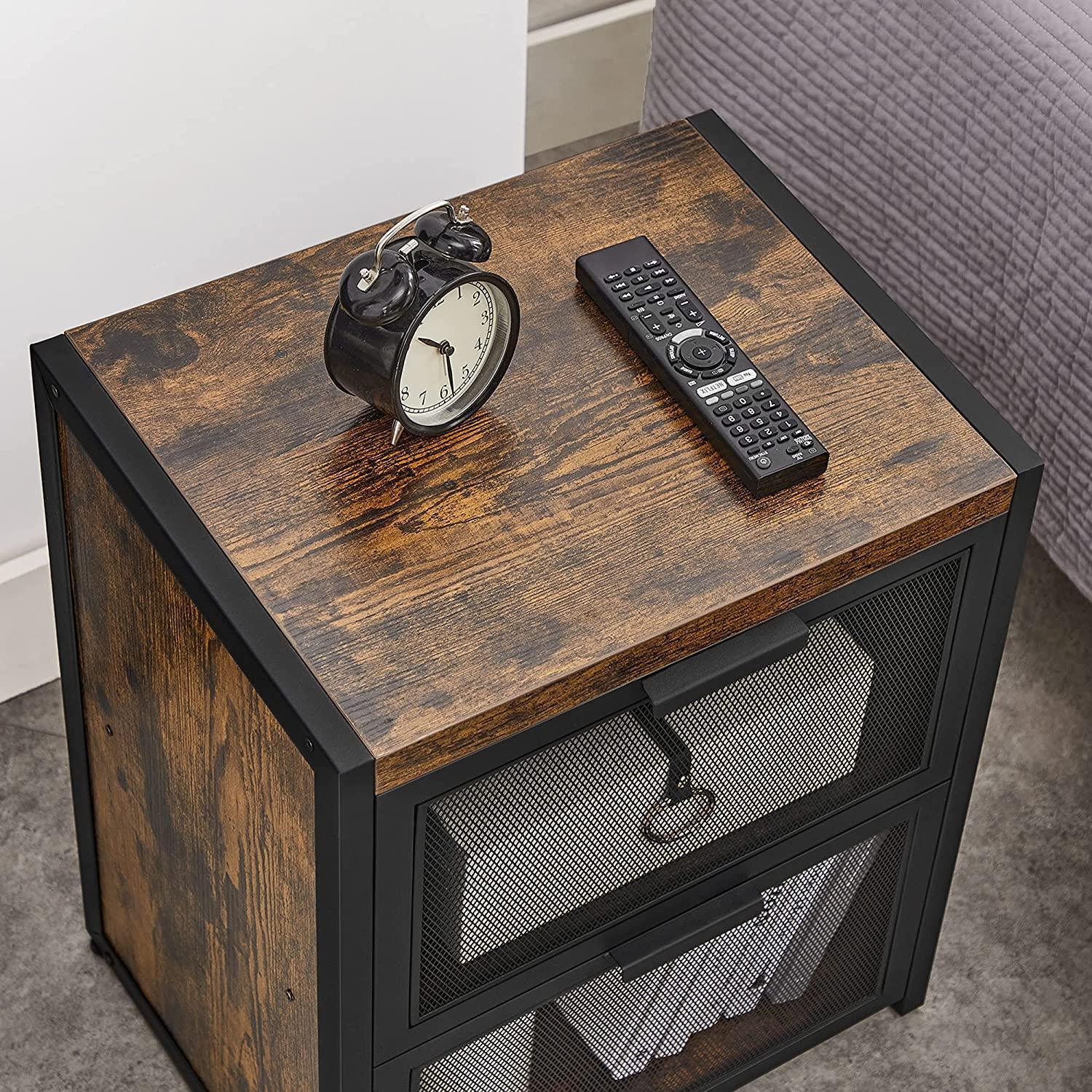 2 Drawers Nightstand with mesh, 21 inch FredCo