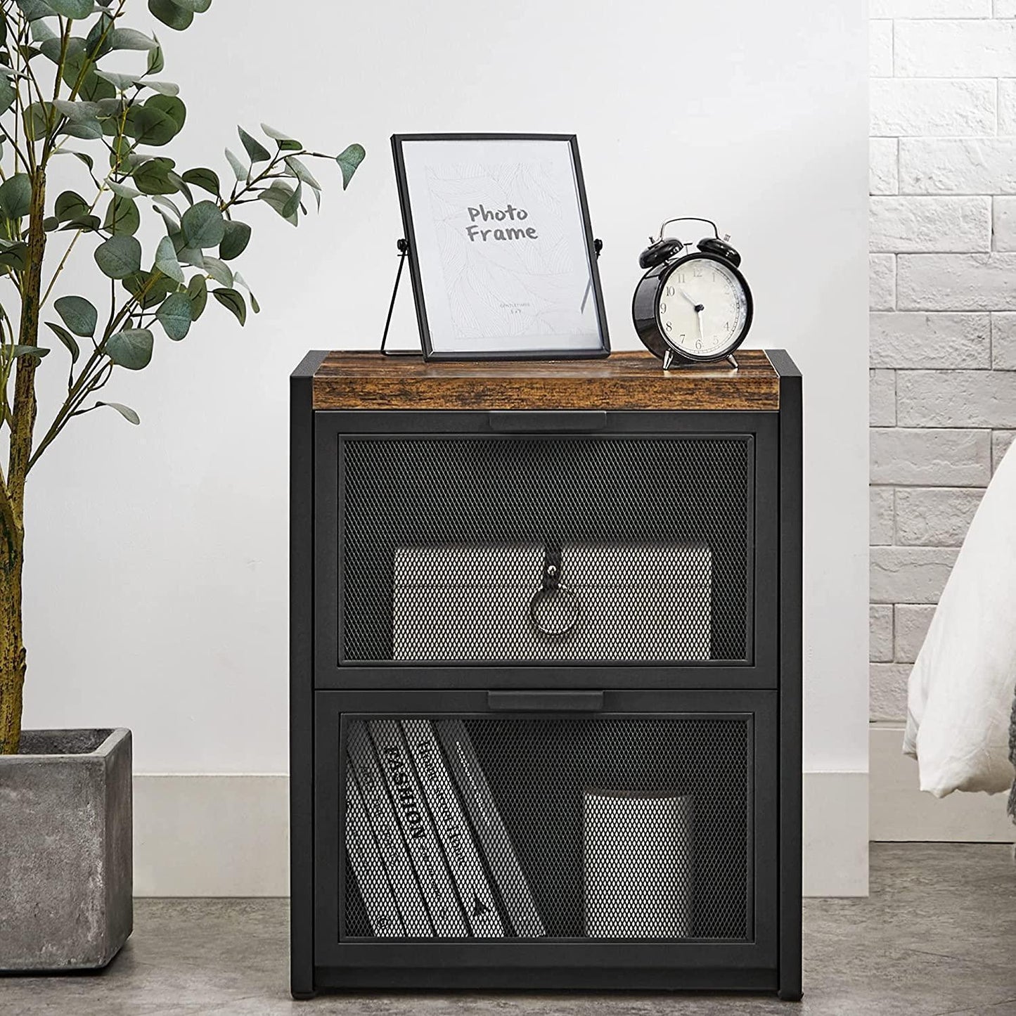 2 Drawers Nightstand with mesh, 21 inch FredCo