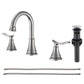 2-Handle 8 inch Widespread Bathroom Sink Faucet 360° Swivel with Pop Up Drain FredCo