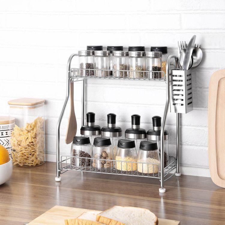 2-Tier Bathroom Organizer Silver FredCo