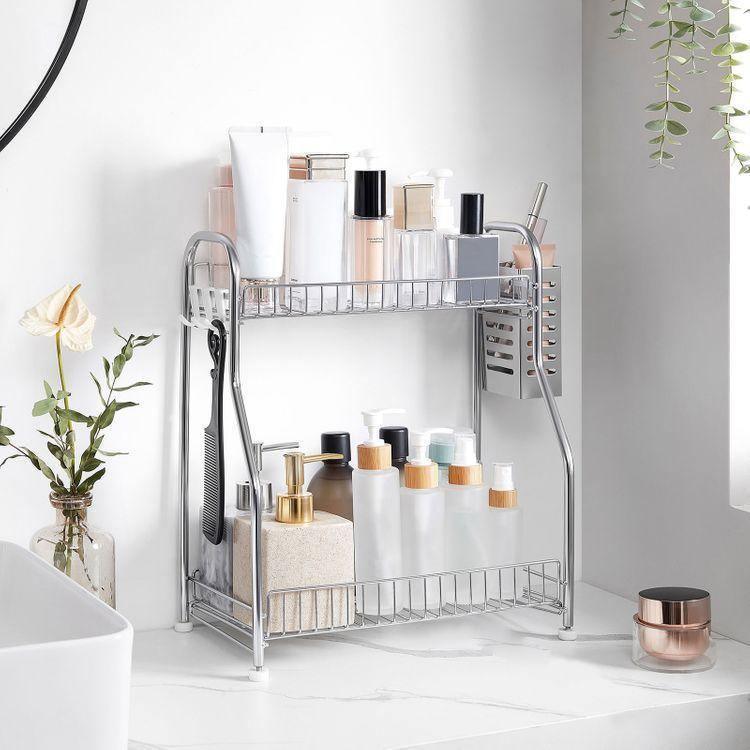 2-Tier Bathroom Organizer Silver FredCo